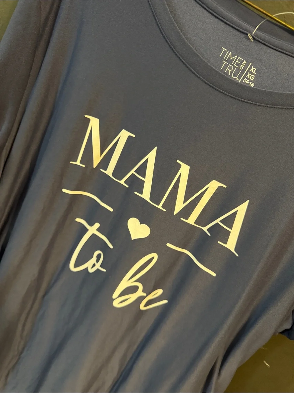 Time and Tru Navy Maternity Graphic Tee